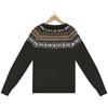 Women's Fashion Temperament Vintage Patchwork Knitwear Fashion Large Size Round Neck Sweater