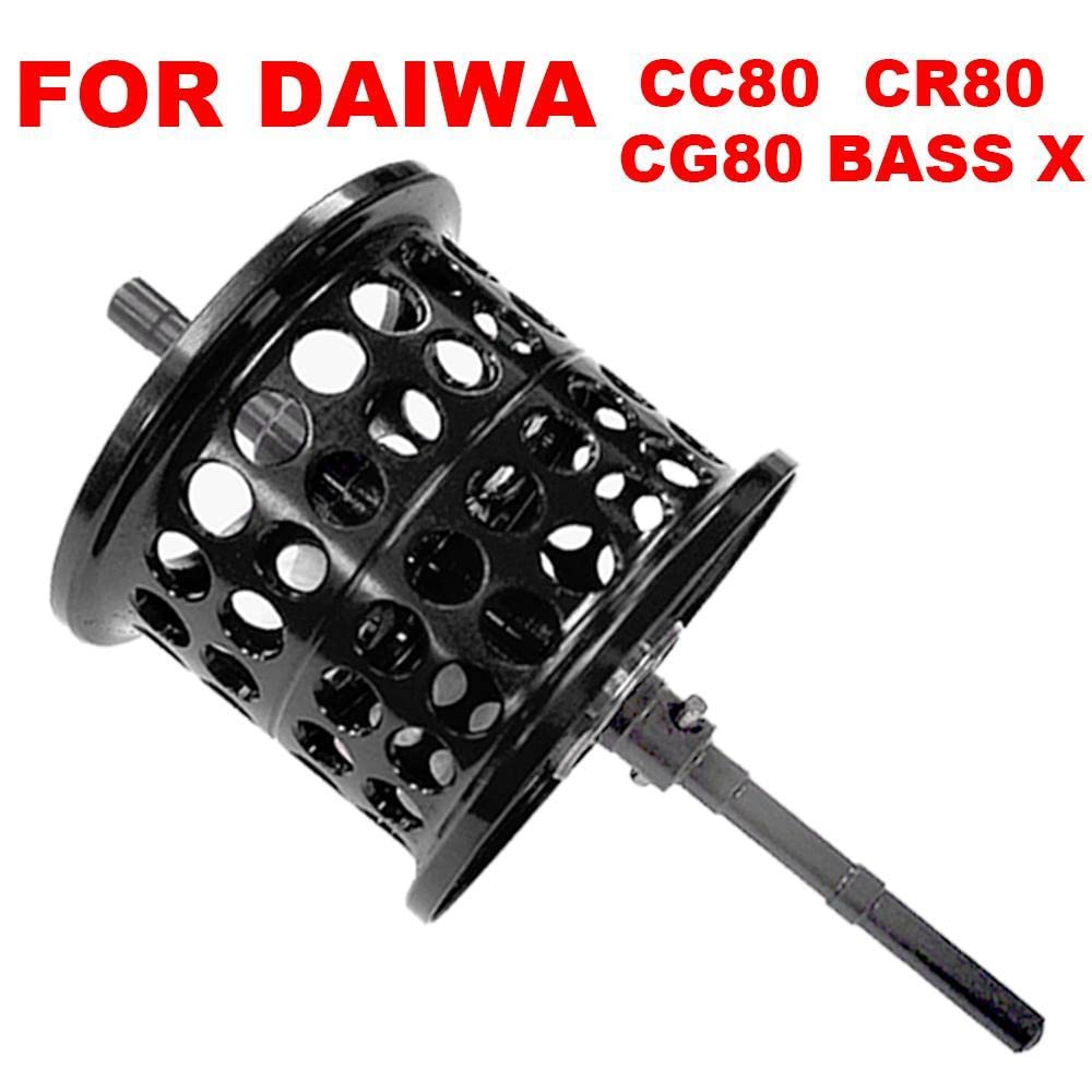 VISPREA DAIWA CC80 CR80 CG80 BASS X Compatible Bait Reel Replacement Spool Shallow Groove Spool Shallow Spool Bait Finesse Spool Metal Spool