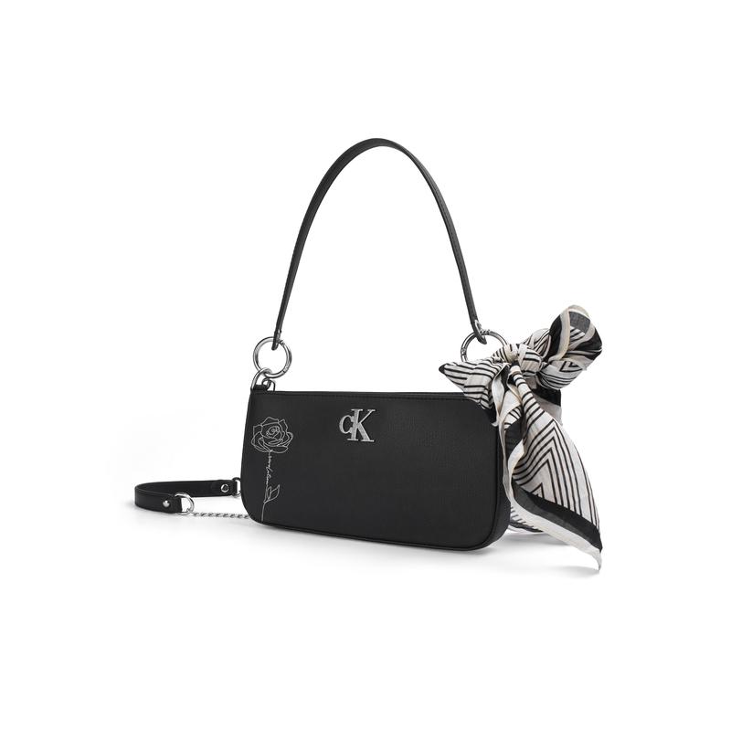 Calvin Klein shoulder bag [Customized bag] Iduo hand-textured chain decoration commuting simple fashionable and versatile Ode to the dark night