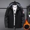 Männer Verdicken Warme Winter Jacke Outdoor Parkas Mit Kapuze Kleidung Schwarz Patchwork Plus Samt Mode Übergröße 8XL 9XL Mantel