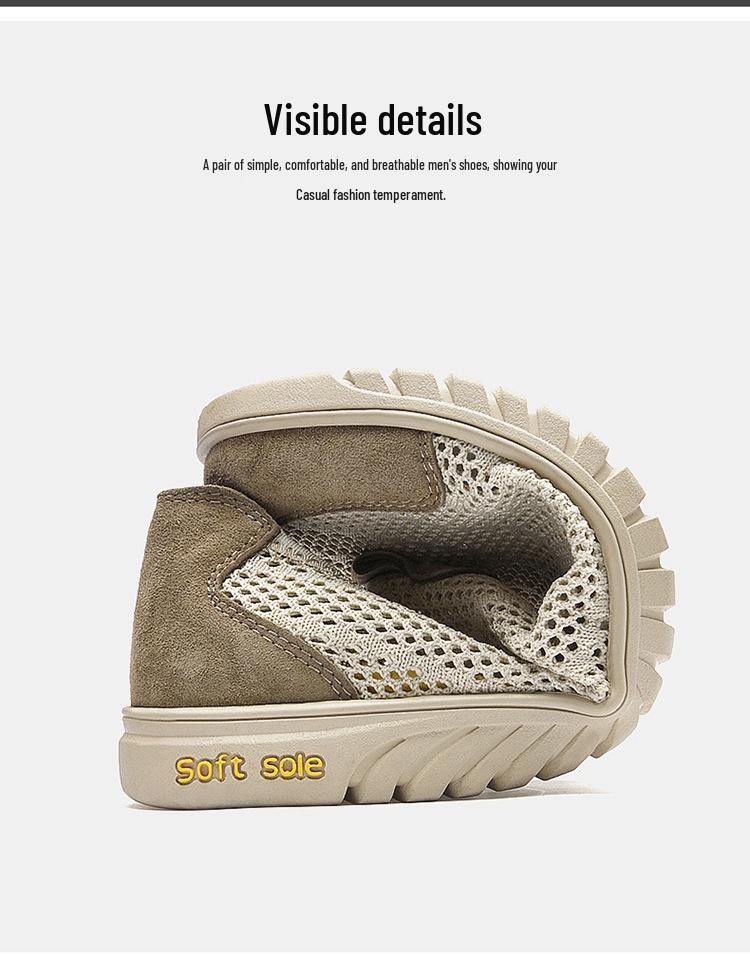 2025 Men's Slip-On Mesh Casual Shoes: Breathable, Large Size, Soft Sole for Summer