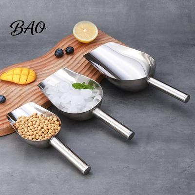 Rust-proof Food Scoop Stainless Steel Ice Scoop, Multipurpose Metal for Machine, Small Scooper Kitchen Grain Bucket, Gadgets Cookie Flour Pet