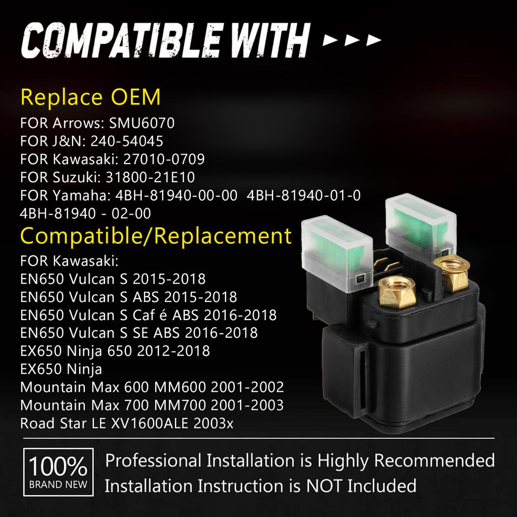 Starter Solenoid Relay 12V Professional Motor Starter Relay Solenoid Sturdy Motorbike Starter Relay Reusable for Car Auto