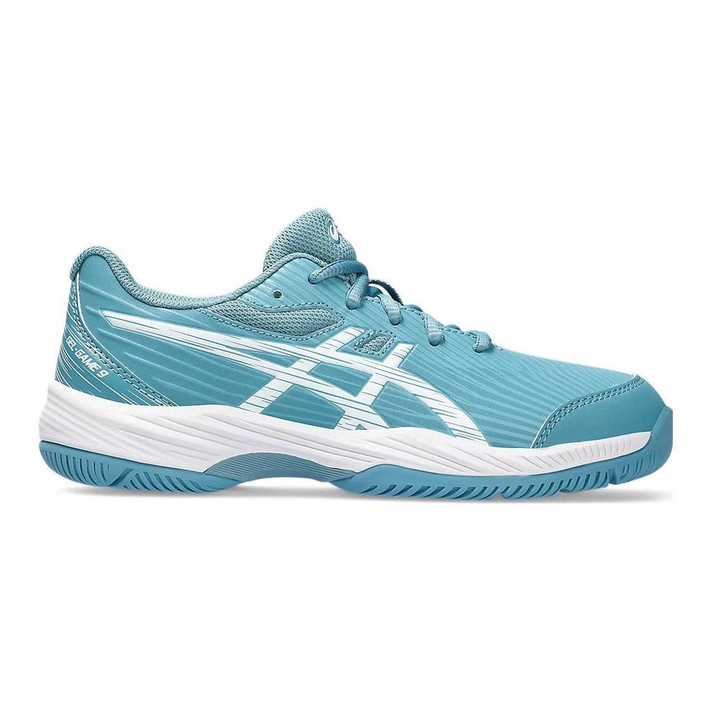 ASICS Gel Game 9 GS Gris Blue Kids Sneakers White 1044A052-402