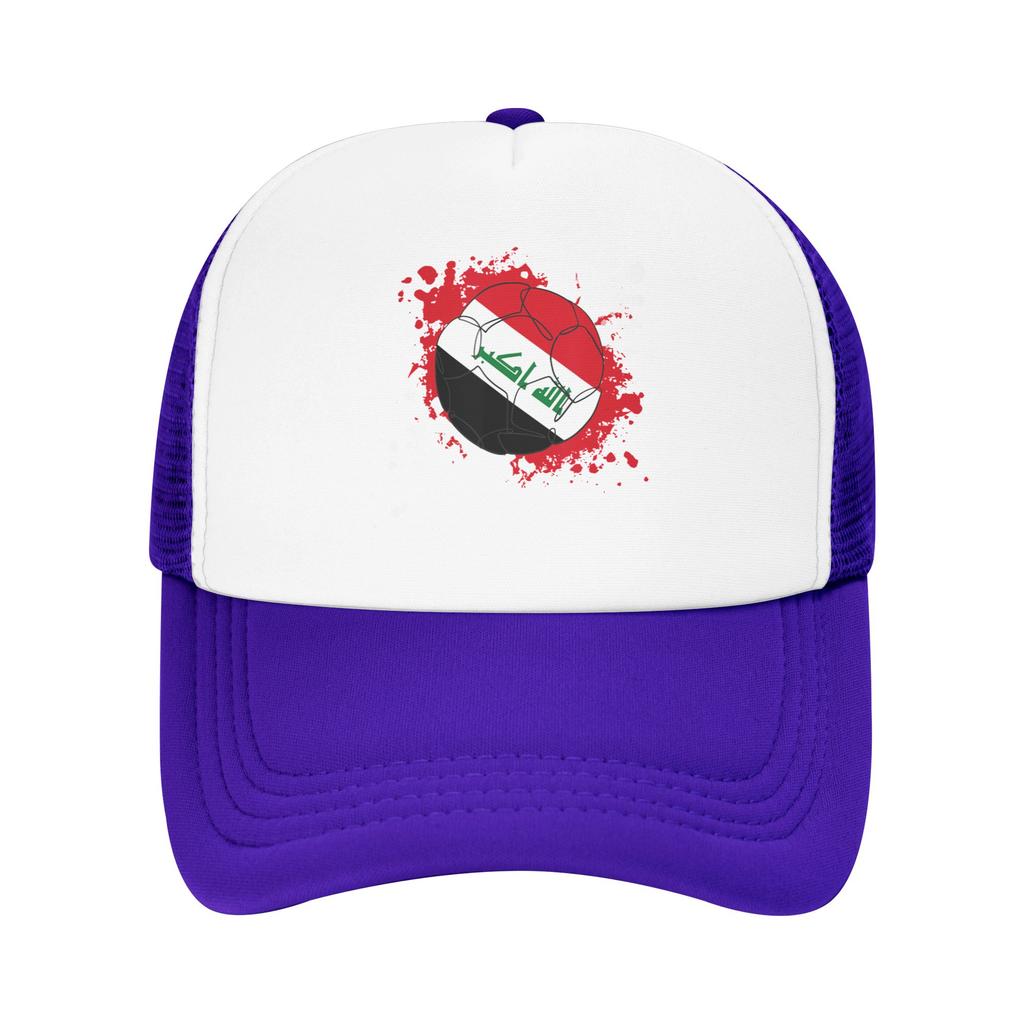 Iraq Flag Iraqi Soccer Football Mesh Baseball Caps Unisex Fashion Trucker Hat Hat Adjustable Summer Trucker Hat