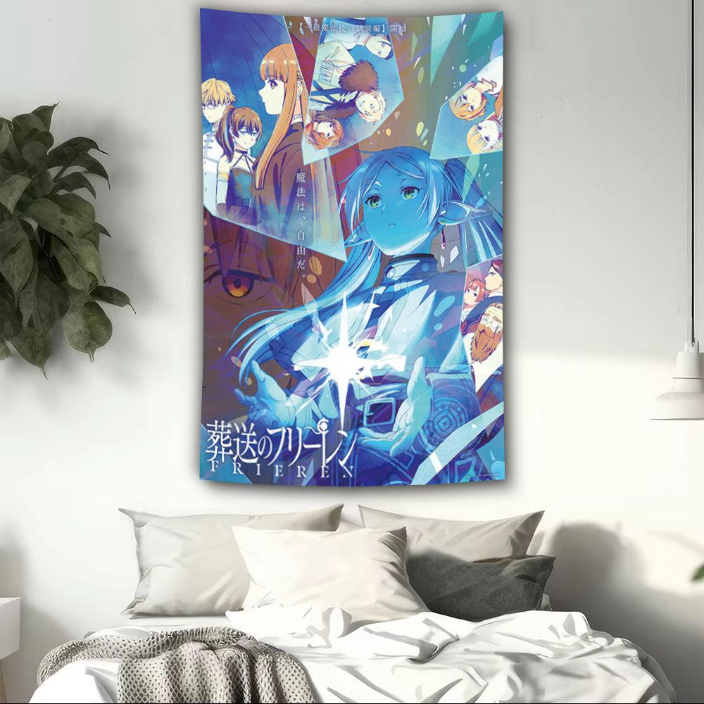 

Frieren Beyond Journeys End Anime Poster Tapestry Aesthetic Wall Hanging For Anime Dorm Room Decoration Perfect Gift For Friends 74x94cm(29x37in)