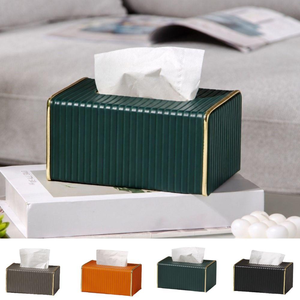 Exquisite Tissue Box Modern Paper Storage Case Home Decor Leather Tissue Container Coffee Table