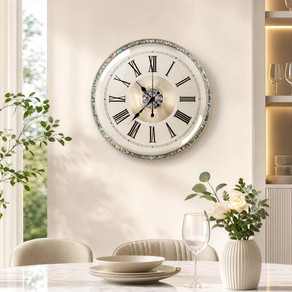 Decorative Wall Clock with Roman Numerals Large for Office, Entryway