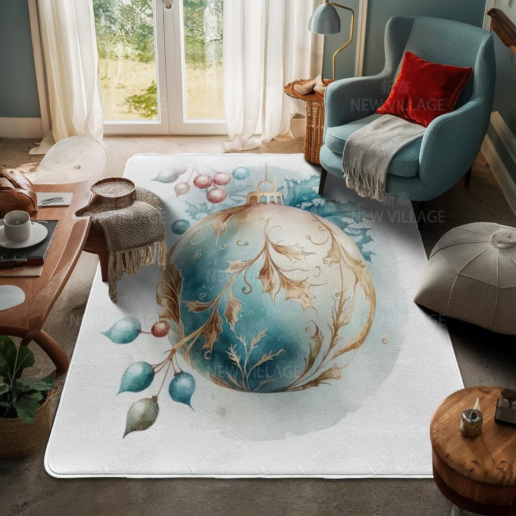 House Entrance Carpet Home Door Mat Living Room Bath Foot Bathroom Non-slip Water Absorption Rugs Bath Merry Christmas Winter