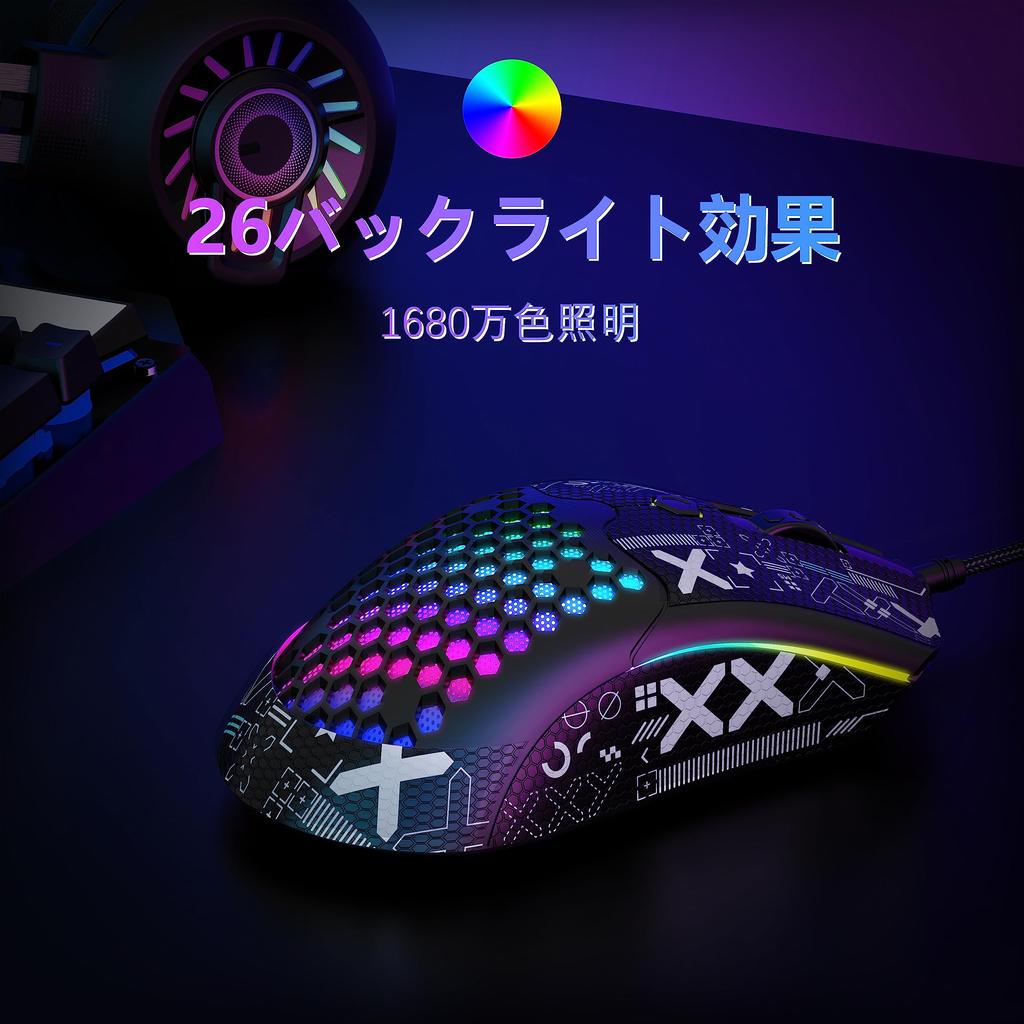 [New for 2023 & Includes Mouse Grip] Gaming Mouse G-M5 PRO 65g Lightweight Mouse with Updated Technology, RGB Lighting, Wired, Programmable Driver,