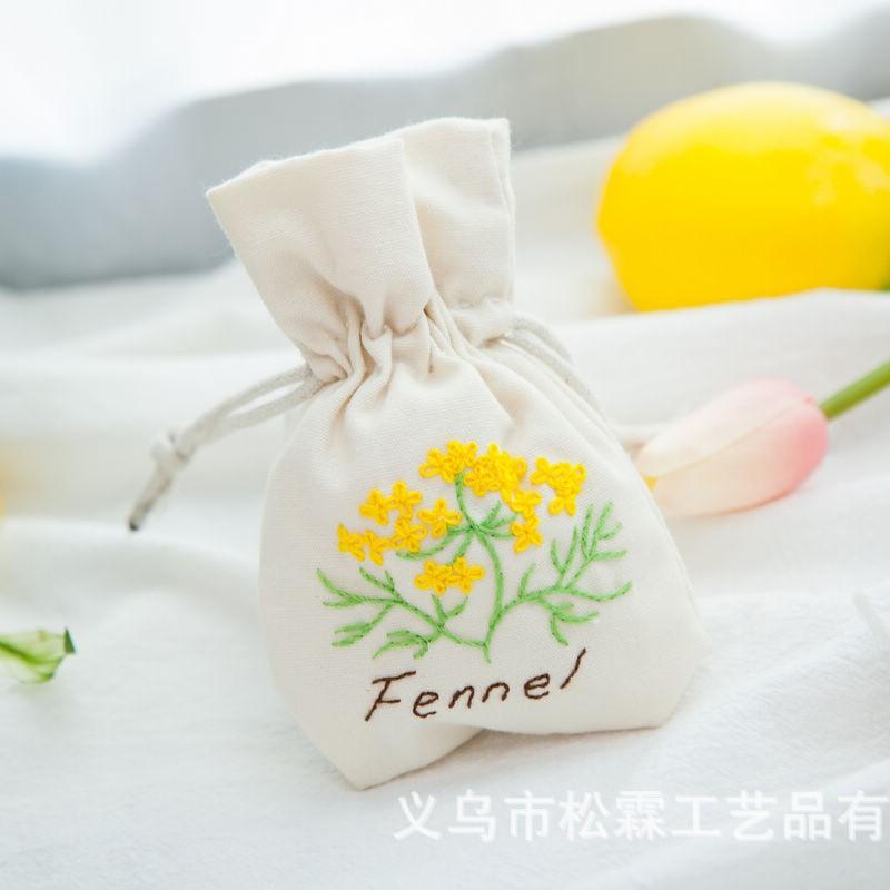 Bundle Bag Aromatherapy Bag, Handmade Diy Embroidery Material Bag, Cotton Canvas Needs To Be Embroidered And Sewn.