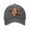Cavalier King Charles Spaniel Casquette en Jean Lavé Casquettes de Baseball Décontractées Chapeau Réglable Chapeaux de Baseball d'Été Unisexes