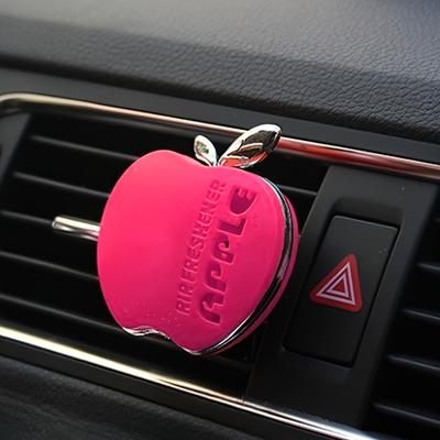 Apple-shaped Automotive Air Freshener with Floral-decorative Vent Clip Design, Including Aromatherapy Inserts, Ideal for Vehicle Interior Accessories