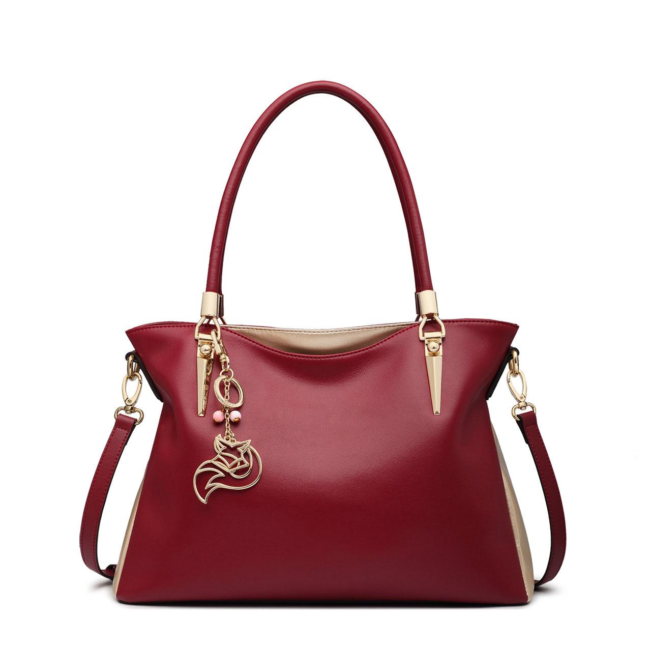 

FOXER Elegant Women s Handbag Large Capacity Tote Bag Luxury Split Leather Shoulder Crossbody Bag For Mother Daily Work Commute