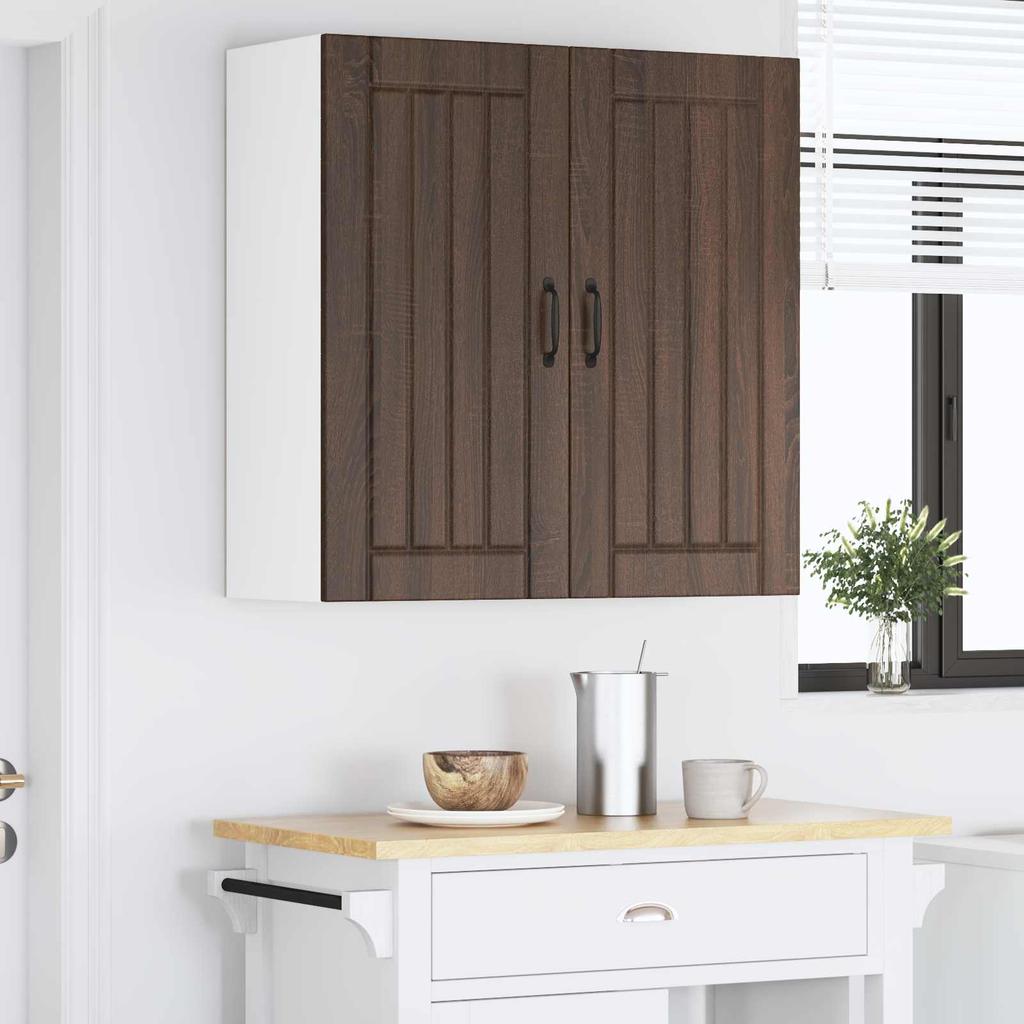 Wall Cabinet LUCCA Brown Oak 80 x 31 x 80 cm Engineered Wood