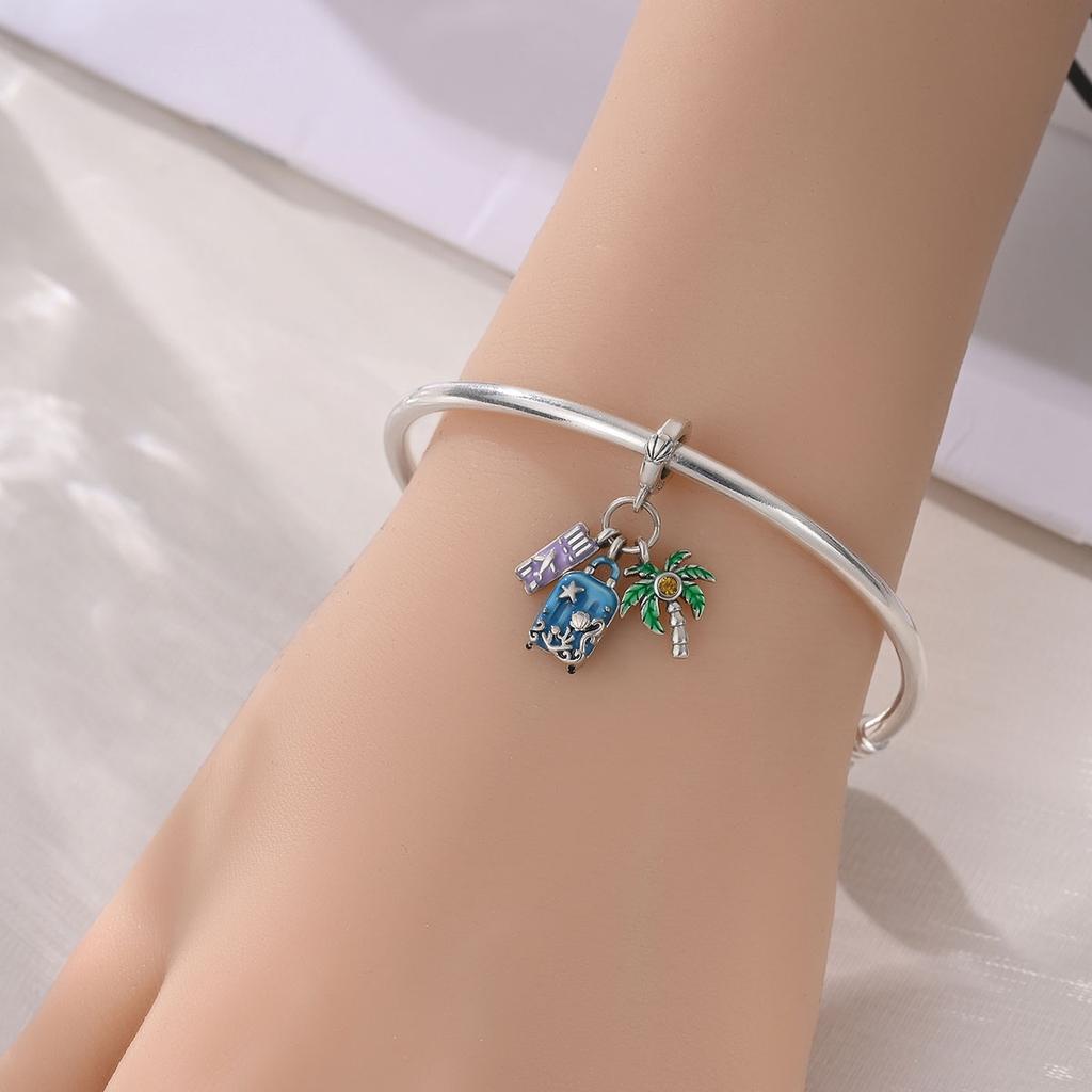 New Copper Airplane Travel Charms Plane Pendant Bead Fit Original Bracelet For Women Necklace Diy Fine Jewelry Gift