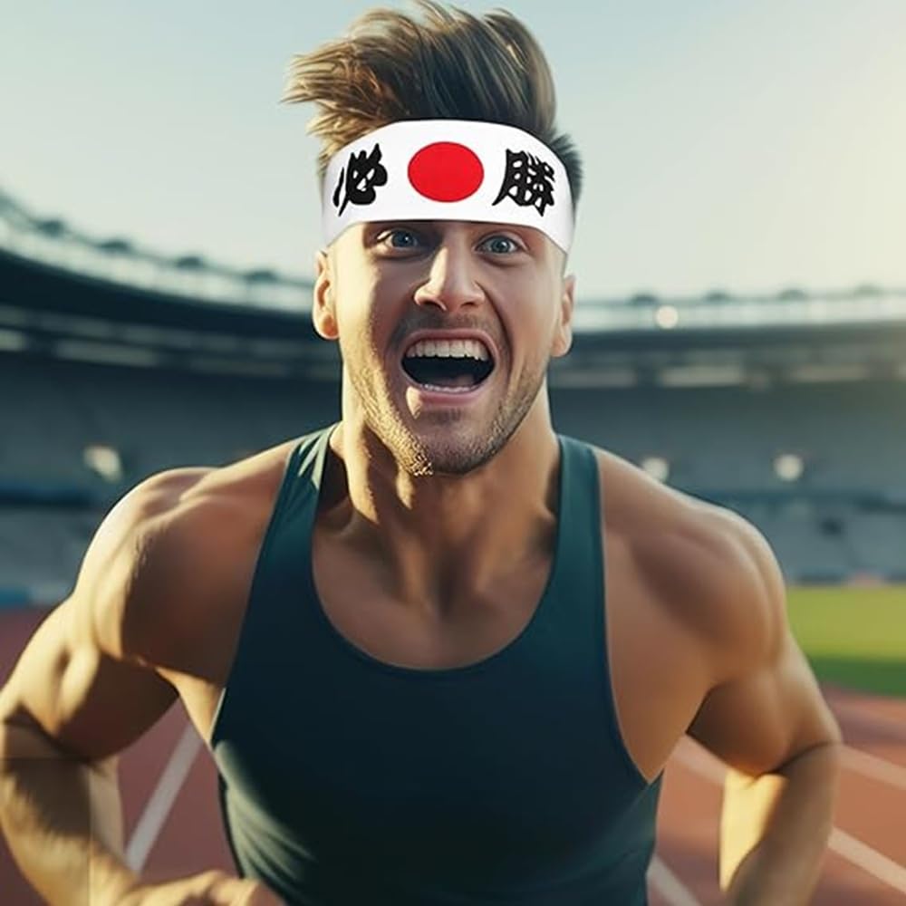 [siawadeky] Hissho Hachimaki Support Headband Set of 10 Polyester Hinomaru