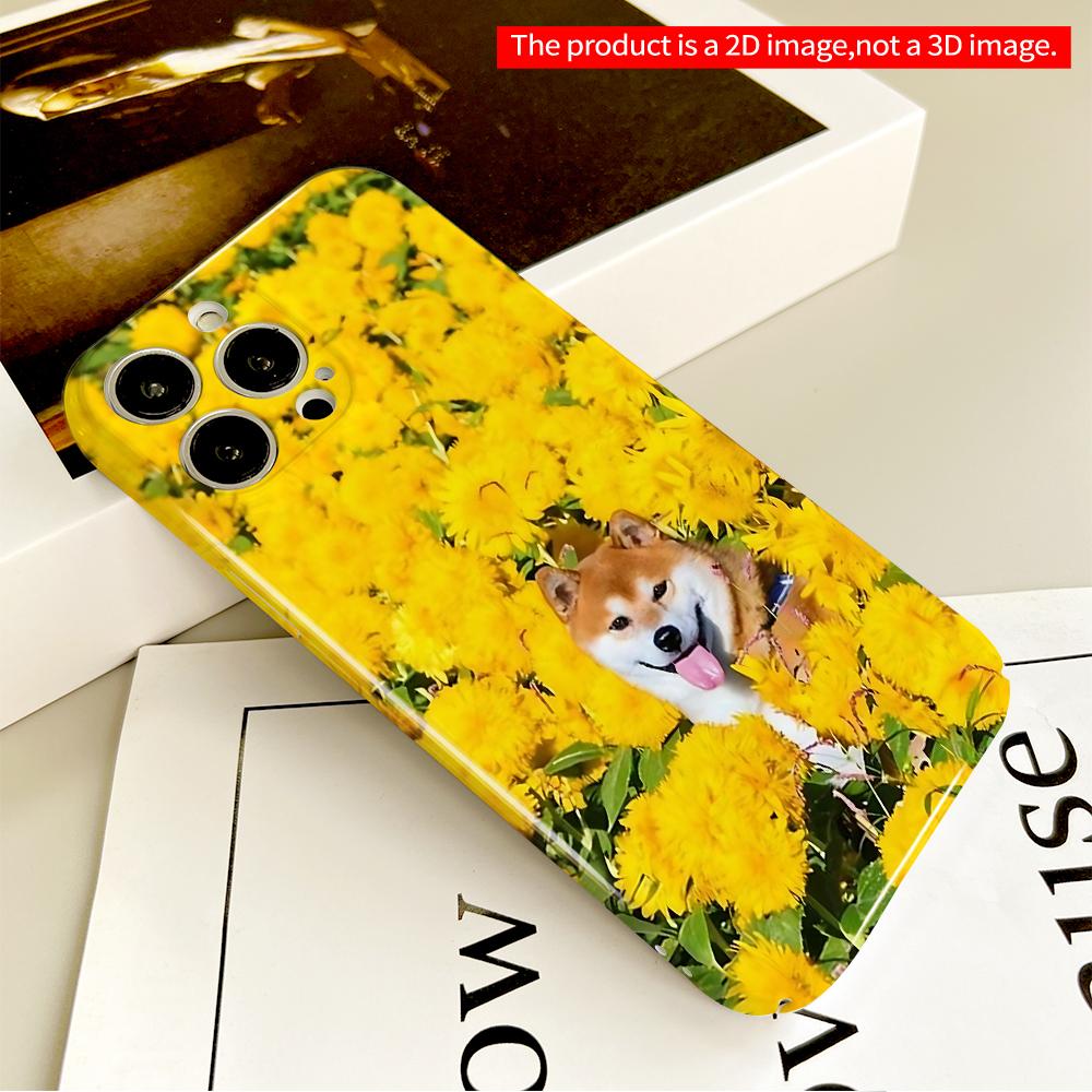 Shiba Inu Amid Yellow Flowers Phone Case All Inclusive Film Hard Phone Case, Compatible with iPhone 18 Pro Max 17 16 15 14 13 12 11