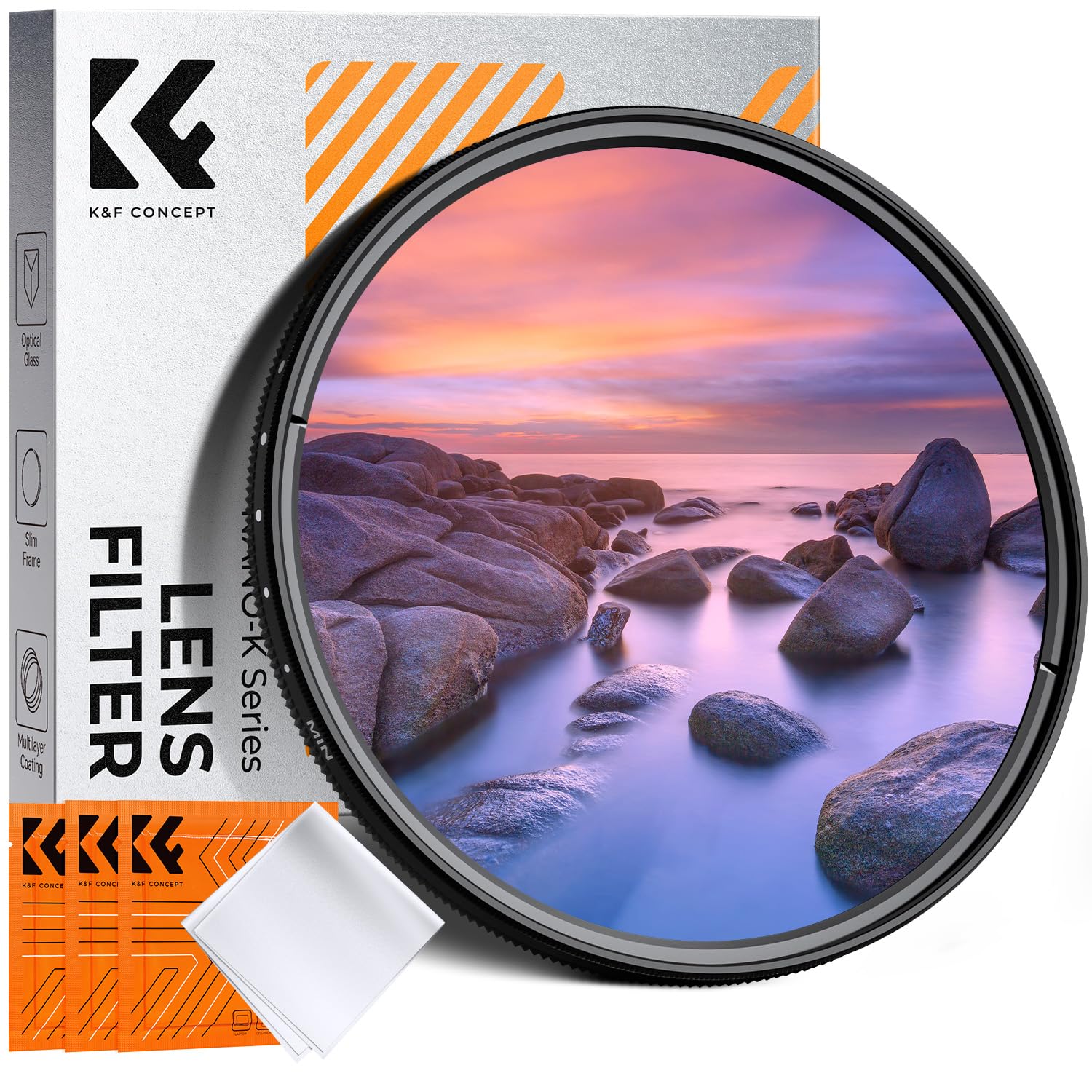 

CONCEPT 77мм Переменный ND-фильтр с 11 регулируемыми уровнями света AGC Оптический Тонкий и 3 Чистящие салфетки Идеально подходит для Видеосъемки K&F ND2-2000