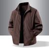Men's Casual Versatile Jacket Stand Collar Loose Solid Color Zipper Cardigan Lantern Long-sleeved Top