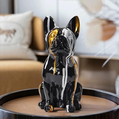 Französische Bulldogge Skulptur Heimdeko Moderne Sammlerpuppe Kunst Hundestatue Bulldogge Puppe Harz Handwerk Wohnzimmer Tischdeko