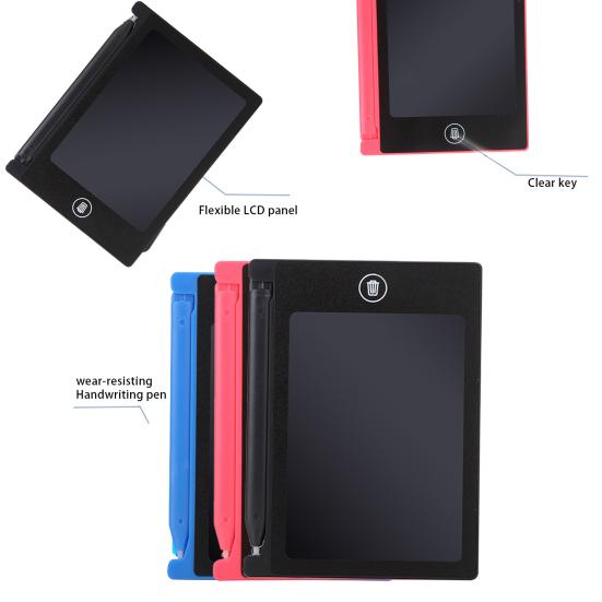 4.4 Inch Writing Board Erasable LCD Screen Reusable Electronic Drawing Board Kids Education Toy for Student