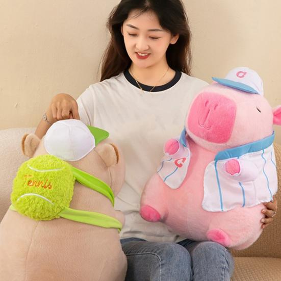 Baseball Tennis Capybara Plush Toy Animal Plushie Stuffed Comfort Doll Pillow