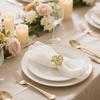 Fine Dining Gold Silver Napkin Rings Hotel Restaurant Table Setting Decor for Wedding Banquet and Formal Events