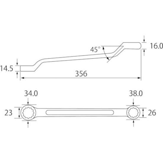Lobtex Box Wrench OW2326 Double-ended