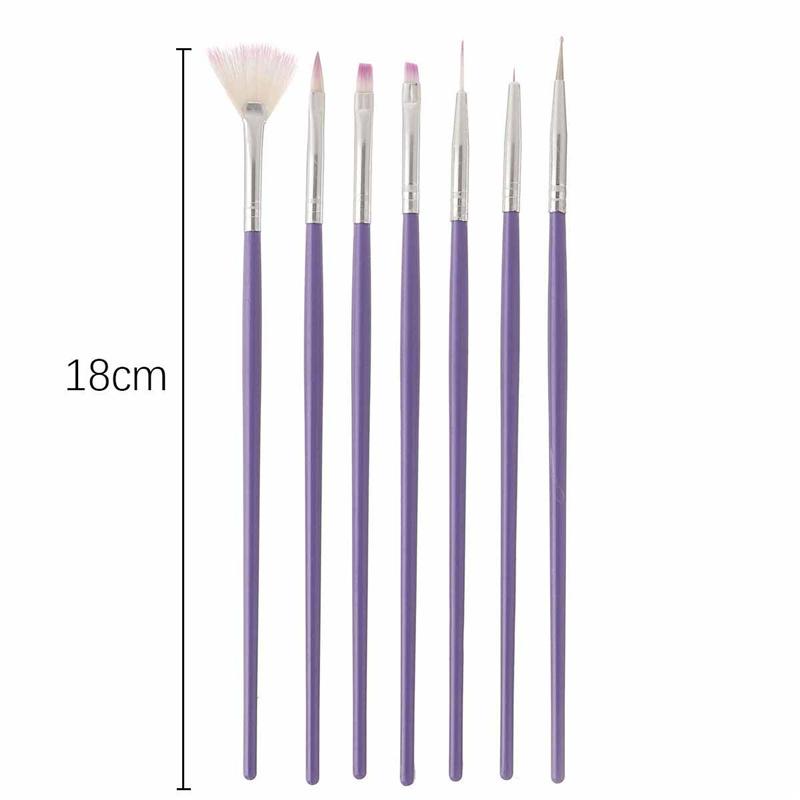 7PCS Professional UV Gel Nail Art Brush Painting Drawing Polish Manicure Tips Tools Liner Dotting Pen Set