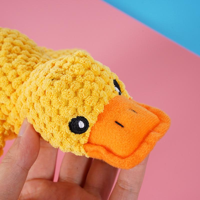 In-Stock Yellow Duck Plush Toy: Sound-Making, Scratch/Bite/Chew Resistant for Dogs