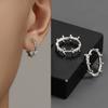 Gothic Silber Farbe Dornen Hoops Ohrringe Für Frauen Männer Teenager Luxus Neue Mode Trendy Party Schmuck Ästhetische Zubehör