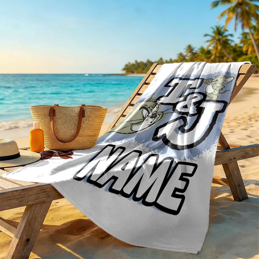 Warner Bros. Movies Customize Text Beach Towel Super Soft & Absorbent Perfect for Traveling Yoga Camping and Swimming