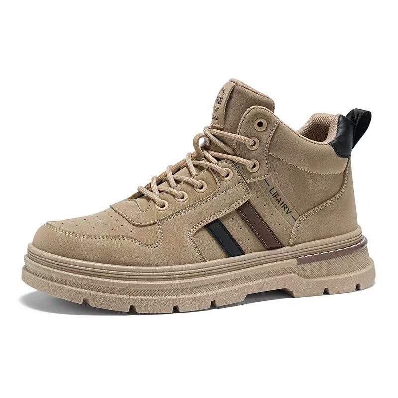 Męskie buty wysokie wiosna i jesień 2024 nowe buty męskie sportowe i rekreacyjne do pracy w stylu retro na grubej podeszwie odporne na zużycie buty typu board
