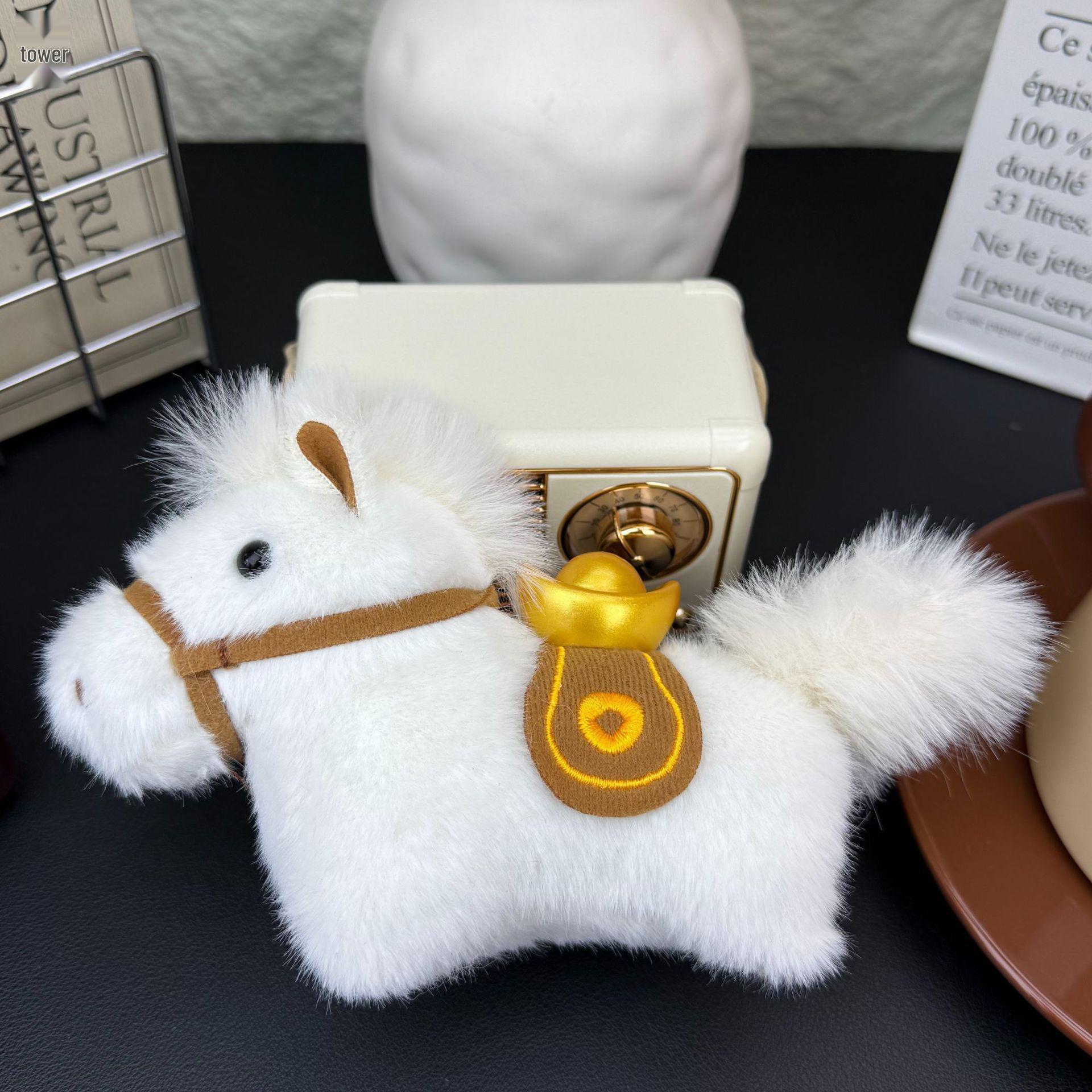 

2026 Year of the Horse Plush Pendant: Small Toy Doll with Custom Logo 10cm білий