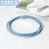 10pcs Simple Multi Loop Hair Bands Women Basic Solid Color Rubber Band Hair Accessories Headband Holder Scrunchies Gift for Girl