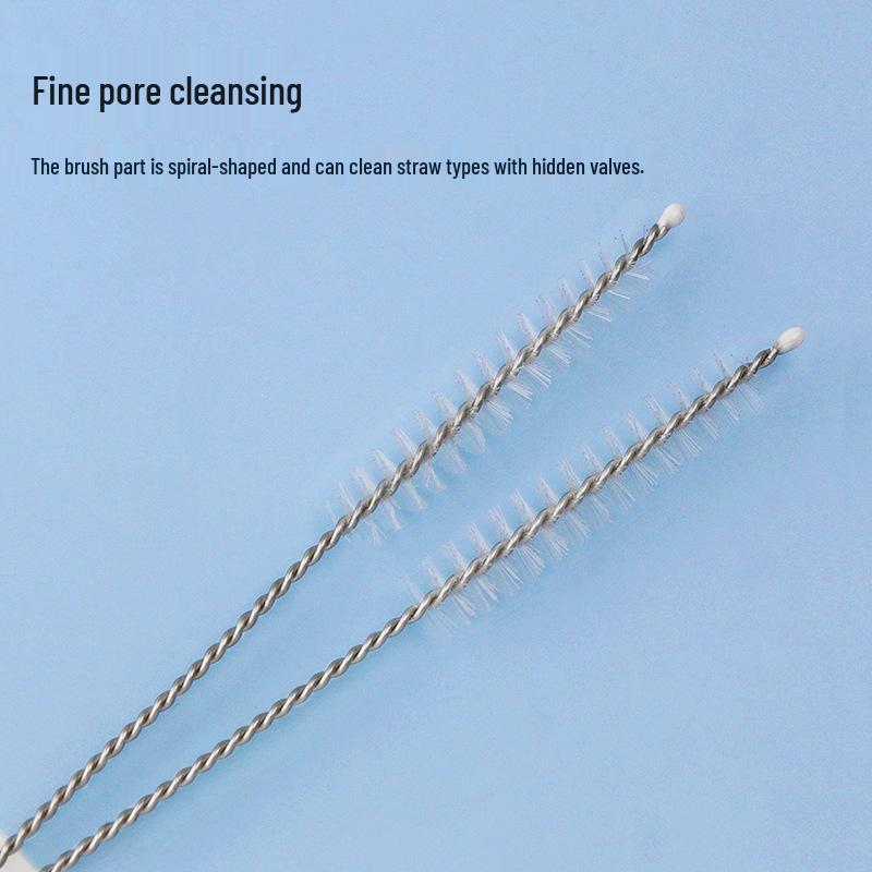 Long Thin Nipple & Straw Cleaning Brush Set with Cup Brush Head