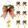 6Pcs/Set Buffalo Plaid Christmas Bows Hanging Ornament  Christmas Tree Decoration