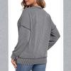 Women's Fashionable Casual Long Sleeved Loose Striped Top