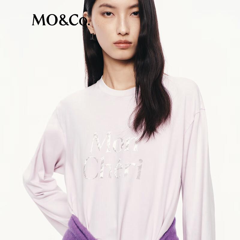 MO&Co. Velvet Print Cotton Long-Sleeve T-Shirt