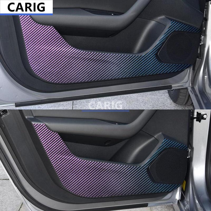 For PEUGEOT 508 19-22 Door Anti-kick Sticker Modified Carbon Fiber Pattern Interior Car Film Accessories Modification