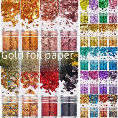 Nail Art Ultra-Thin Gold & Silver Foil Fragments Set