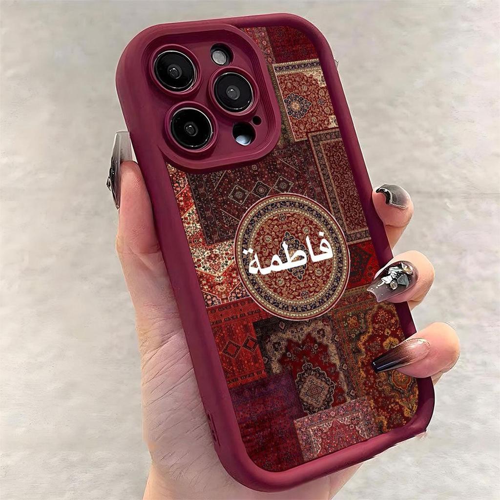 Bohemian Sandstone Groove Eye of the Tiger Wine Red Case for iPhone 15/16/17