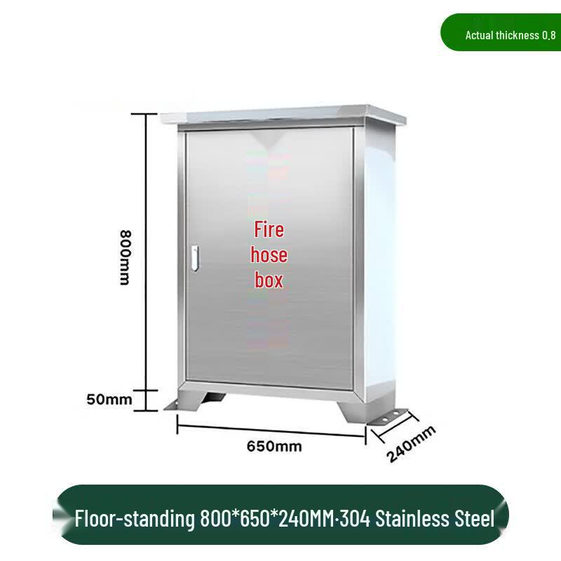 Aokewen Outdoor Flat-Top 304 Stainless Steel Fire Hose Cabinet 800x650x240mm