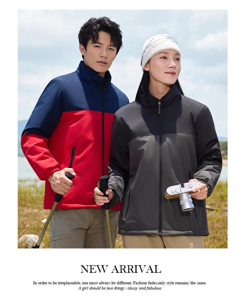 Men's Fleece-Lined Windbreaker: Custom Logo, Warm Work Jacket for Autumn/Winter