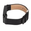 PU Leather Watch Band Waterproof Replacement Watch Wristband with Black Stainless Steel Case for Mi Band 7 Pro Black