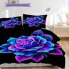Rose Pattern Bedding Quilt Set Quilt Cover Pillowcase Home Decoration Birthday Gift (1 * Duvet Cover + 2 * Pillowcase, Without Core)