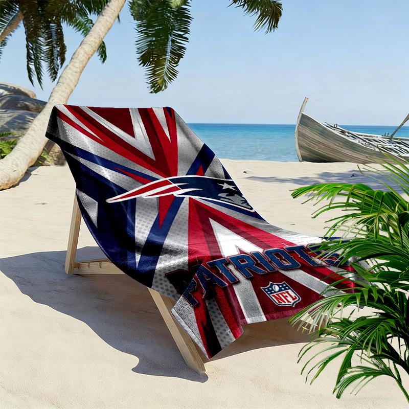 New England Patriots Print Beach Towel, Large Soft Quick Dry Towel for Beach Camping Swimming