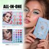 JULYSTAR Buch-Stil Make-up Palette Set 24 Farben Lidschatten Highlighter Rouge Konturpuder Ganzgesichts-Kosmetik-Set Geschenkbox für Damen Mädchen