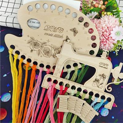 Handmade Wood  Needle Arts Sewing Machine Thread Holder Storage Tools Embroidery Floss Organizer Cross Stitch